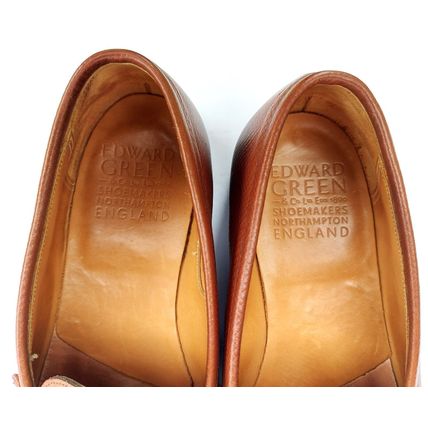 EDWARD GREEN MENS CHESTNUT GRAIN ANTIQUE CALF LEATHER LOAFERS & SOLE 7 1/2/8 E