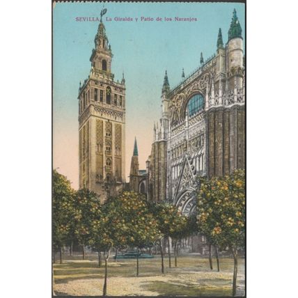 La Giralda y Patio de los Naranjos, Sevilla, c.1910 - CRS Tarjeta Postal