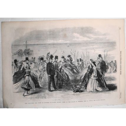 1861 "The Volunteer Sham Fight at Brighton on Easter Monday...". Original print.