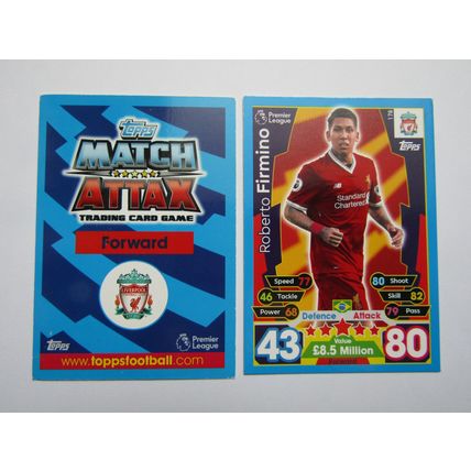 178. R0berto Firmino - Liverpool - Match Attax 2017/18 Football Card EF1