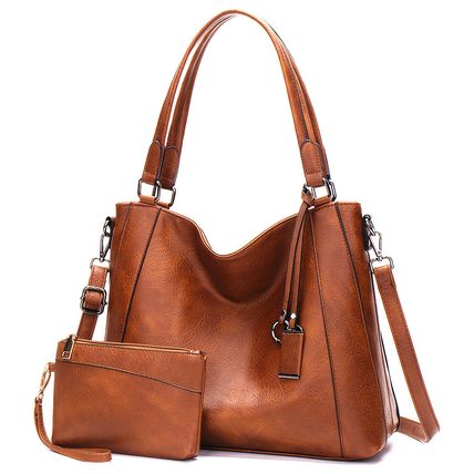 Women's Handbag Ladies Shoulder Tote Messenger Hobo Bag Two Piece Brown