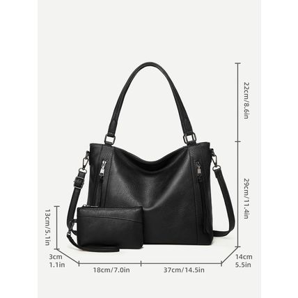 Women's Shoulder Crossbody Bag Two Piece Black