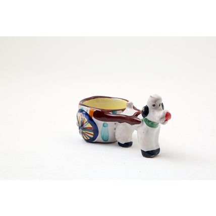 Vintage 50's Poodle Dog and Cart Egg Cup Ceramic