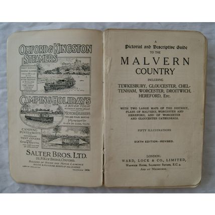1943 Ward Lock Guide to Malvern Country, Worcester Gloucester Evesham Droitwich