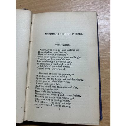 RARE* 1871 "THE POETICAL WORKS OF JAMES R LOWELL" VOL 1 USA ANTIQUE BOOK (P3)
