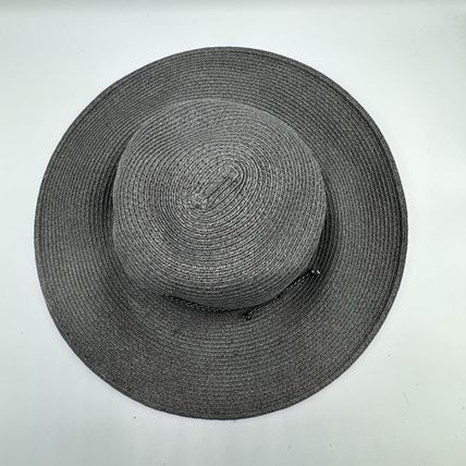 Nine West Gray Straw Hat Wide Brim Used w/Wear Good Cond Fashion
