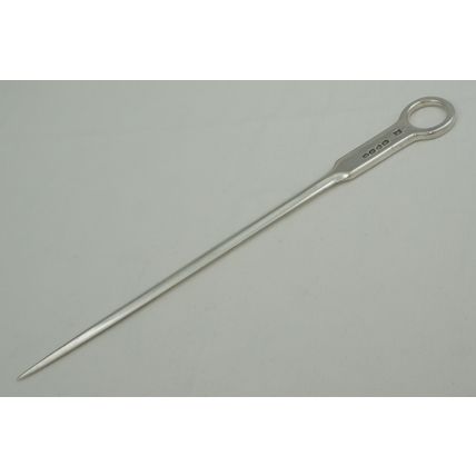 10" Antique Silver Meat Skewer, London 1835, 252mm, 85g. very good
