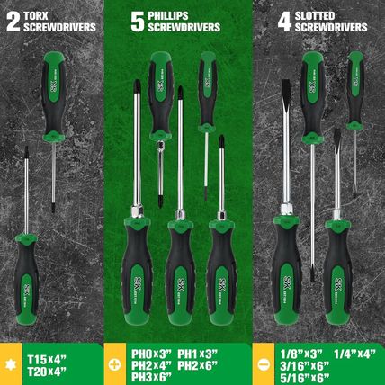 SK 11-Piece Magnetic Screwdriver Set, Includes Slotted/Phillip/Star Screwdrivers