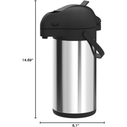 Coffee Carafe with Pump - 102Oz / 3L Airpot 12 Hours Large Carafe Hot Cocoa Disp