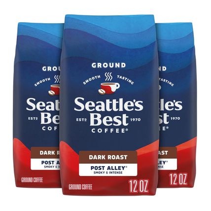 Seattle’S Best Coffee, Dark Roast Ground Coffee, Post Alley, 100% Arabica, 3 Bag