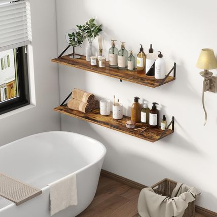 12 Inch Deep Floating Shelves,48W X 12D Floating Shelves, Deep Wall Shelves Brac