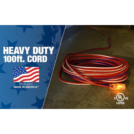 Southwire Heavy Duty Extension Cord, 100Ft, 12 Gauge, 3 Conductor, Water Resista