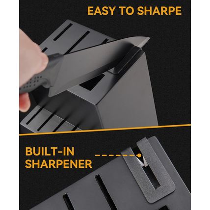Knife Set, 15 Pcs Kitchen Knife Set with Block Self Sharpening, Dishwasher Safe,