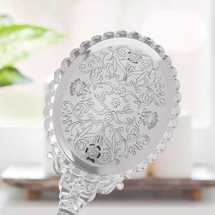 BAOZOON Vintage Hand Mirror with Handle - Cute Cosmetic Handheld Mirror Vanity M