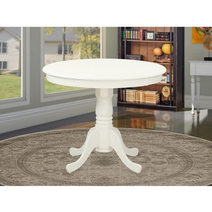 East West Furniture ANT-LWH-TP Antique Dining Room Table - a round Kitchen Table