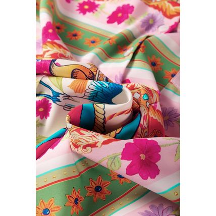 Multicolour Boho Floral Print Buttoned Long Sleeve Shirt Dress