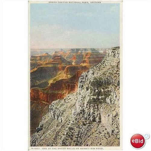 1910's Hermit Rim Road view, Grand Canyon, Arizona - PHOSTINT!