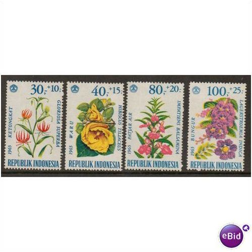 REPUBLIK INDONESIA 1965 FLOWERS SG1064/1067 MNH