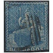 Barbados 1855 SG9 (1d) Pale Blue Good Used .. .