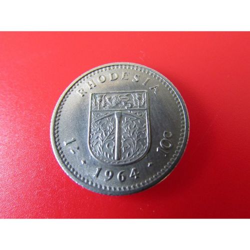 1964 QUEEN ELIZABETH II RHODESIA ONE SHILLING / TEN CENTS FREE POST. S