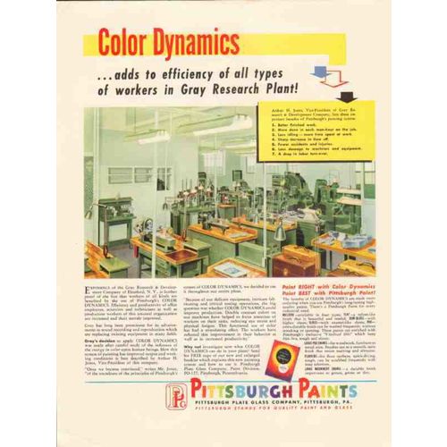 pittsburgh plate glass company 1947 gray research plant vintage ad