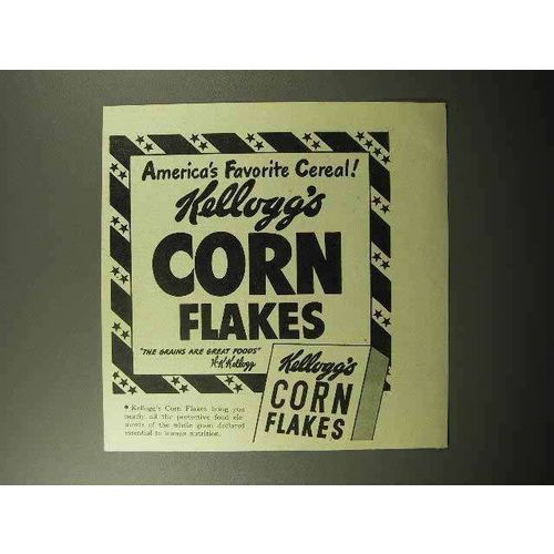 1945 Kellogg's Corn Flakes Cereal Ad - Favorite