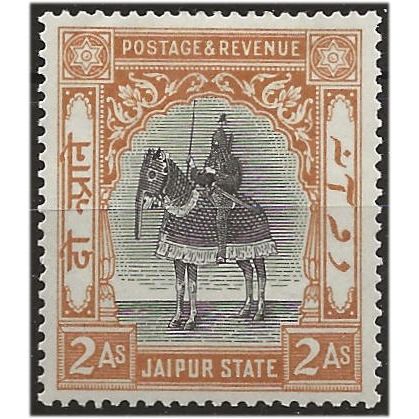 Jaipur (IFS) 1931 SG43 2a Black & Buff Mounted Mint .. .