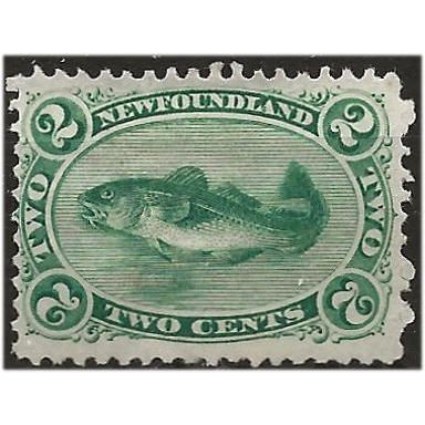 Newfoundland 1882 SG46 2c Yellow-Green Mint No Gum FRESH Colour . .. .