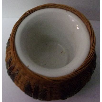 VINTAGE ' UNIQUE ' minature weaved basket ashtray