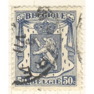Belgium 1936 - SG737 - 50c blue - State Arms - used 8