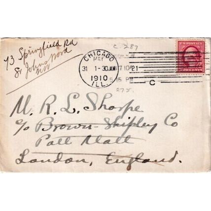 United States 1910 Chicago ILL-London UK CoverChicago cancel written VGC