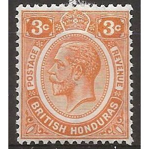 British Honduras 1933 SG129 3c Orange Mounted Mint .