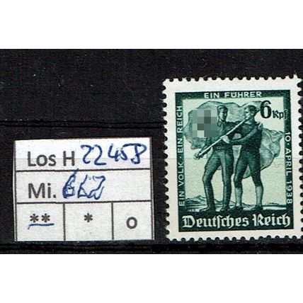Los H22458: Deutsches Reich Mi. 662 **
