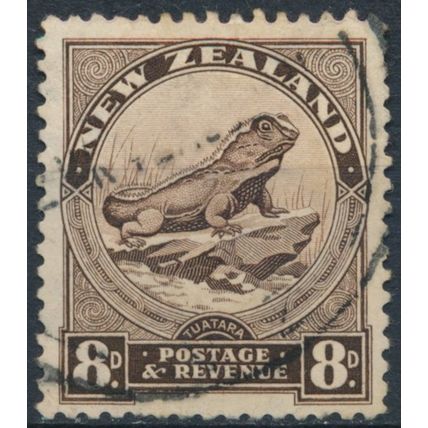 Tuatara Lizard: 8d P12½ - New Zealand 1941 - F H - SG 586c