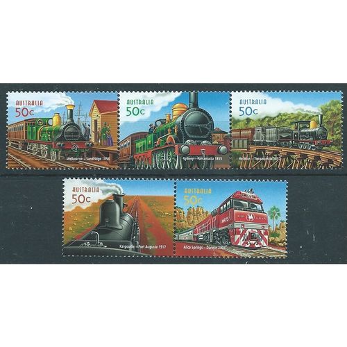 AUS 2004 U/M SET 'AUSTRALIAN RAILWAYS (5v)' (EBID38-697)