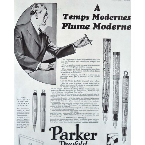 1930s Art Deco Parker Pen Duofold Original Advertisement print Ad Decor Gift