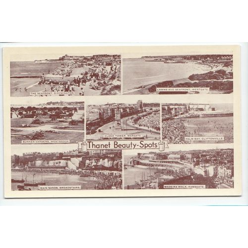Thanet Beauty Spots Multiview Postcard Kent Paragon Series B
