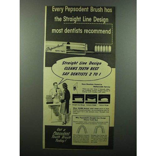 1945 Pepsodent Fifty Tuft Toothbrush Ad