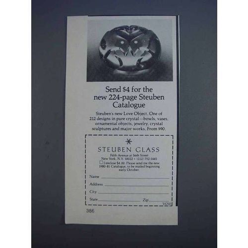 1980 Steuben Glass Love Object Ad