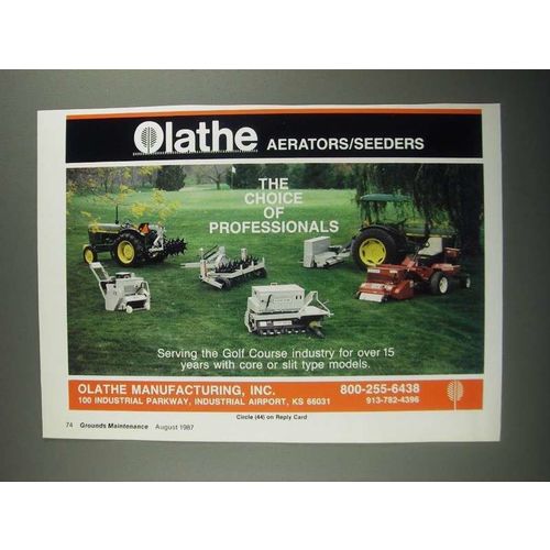 1987 Olathe Aerators/Seeders Ad - The Choice of Professionals