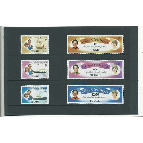 tuvalu stamps sg168 sg 168 mnh pres pack royal wedding set