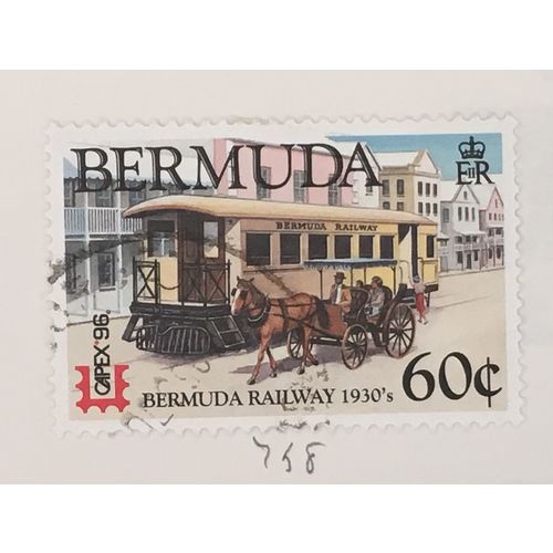 Bermuda QEII 1996 Transport Capex 60c Victoria Carriage Used SG 758 Sc 714 stamp