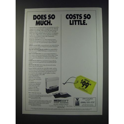 1991 Medisoft Patient Accounting Healthcare Software Ad - Does so much