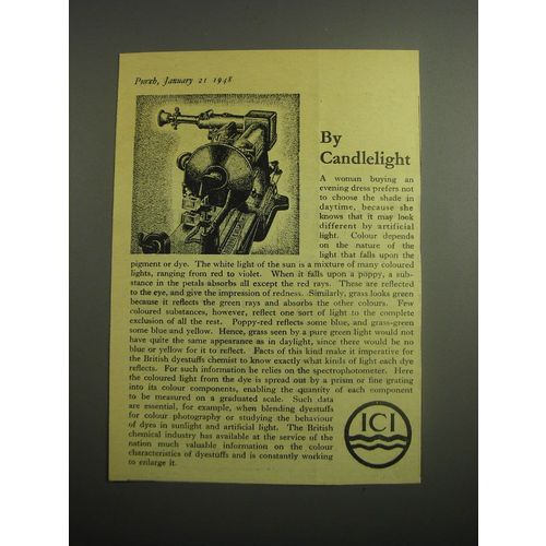 1948 ICI Chemicals Ad - By Candlelight