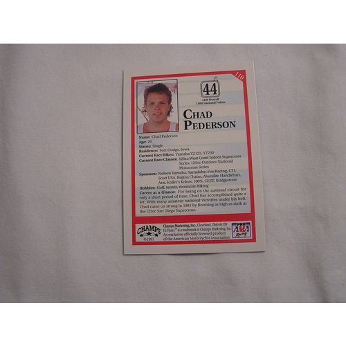 Chad Pederson 1991 Champs Hi Flyers Motocross NO. 110