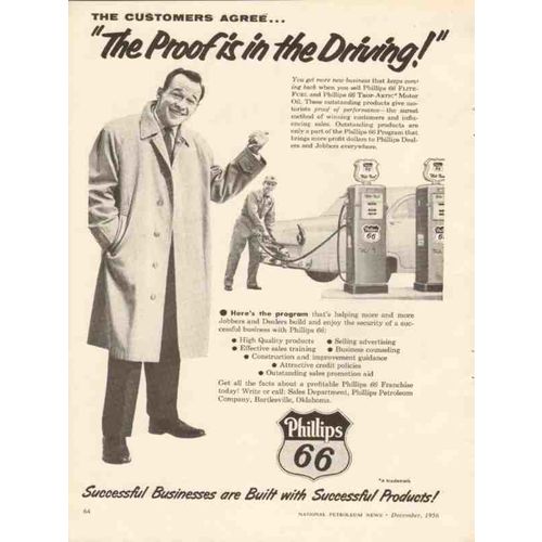 PHILLIPS PETROLEUM COMPANY 1956 proof Flite-Fuel Trop-Artic vintage ad