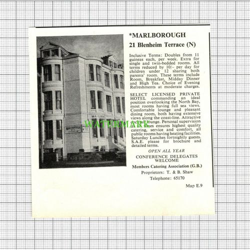 C2930) Norlands Hotel Scarborough / Marlborough Blenheim Terrace Advert - 1969