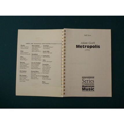 Metropolis by Adam Gorb - Concert Band, Full Score (Maecenas Music)