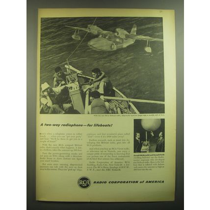 1945 RCA Lifeboat Radio Ad - A two-way radiophone - for lifeboats!