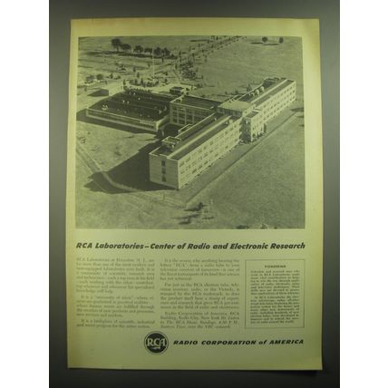 1945 RCA Radio Corporation of America Ad - RCA Laboratories Center of Research